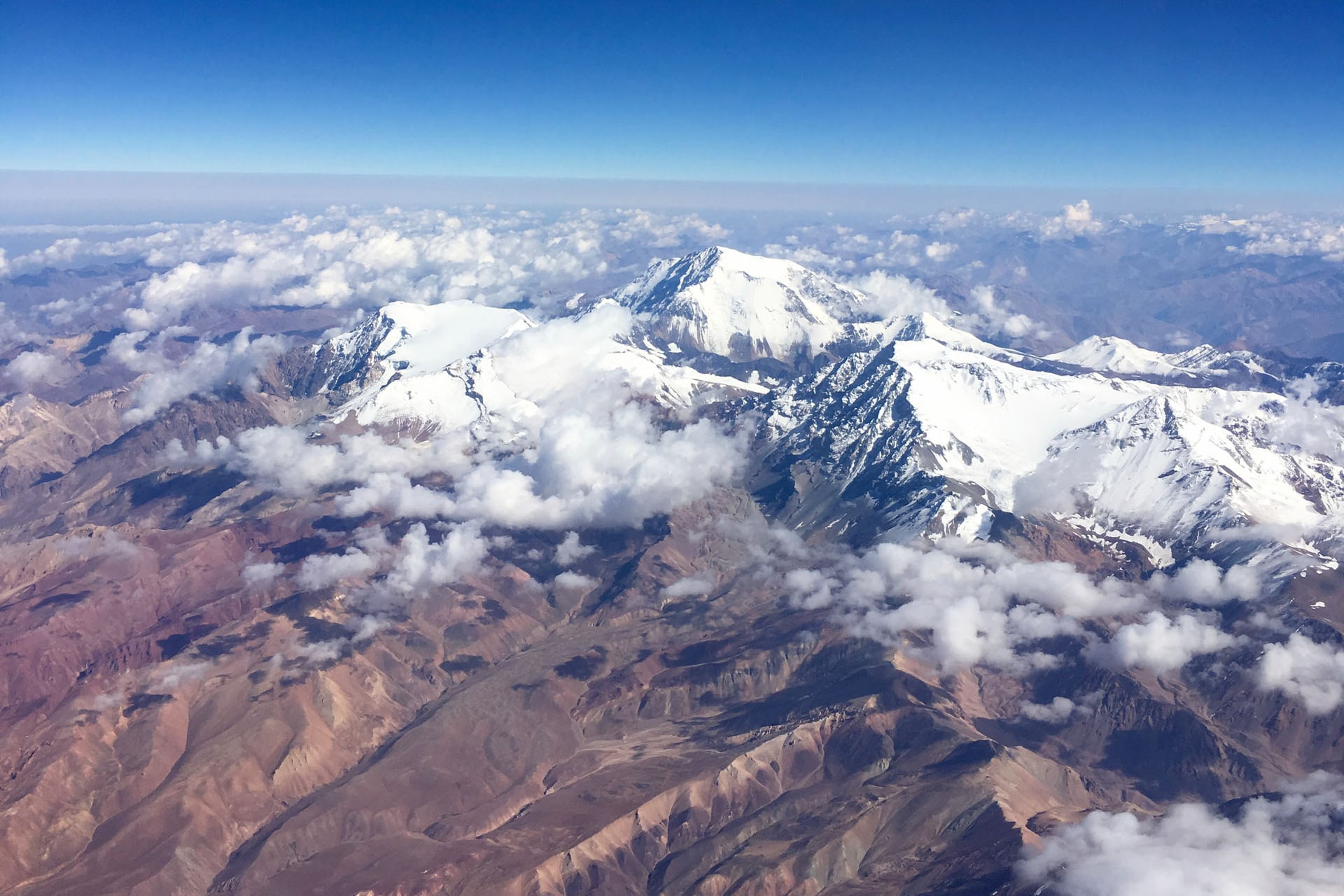 Vue aérienne des Andes