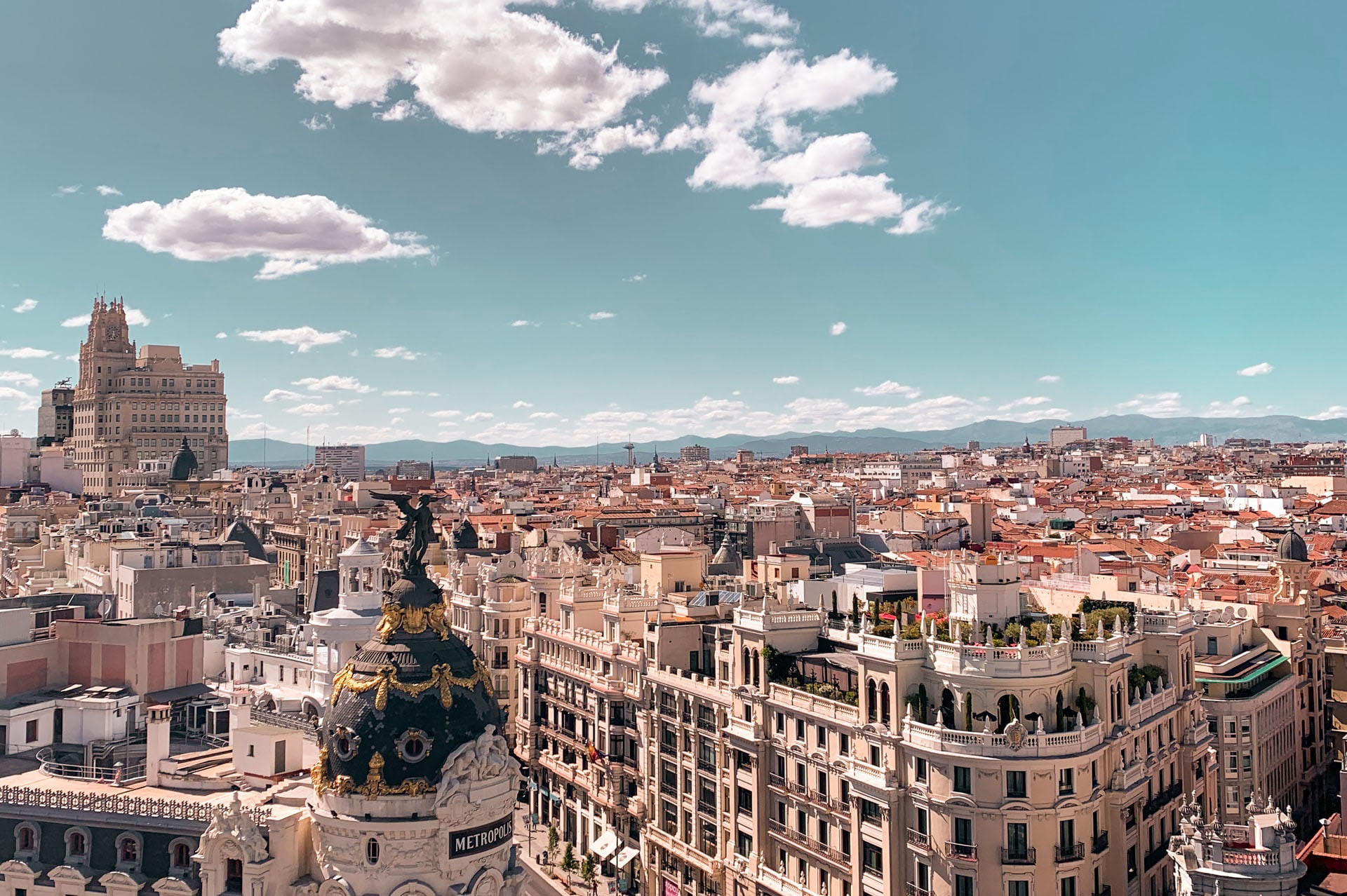 Vue aérienne de la ville de Madrid