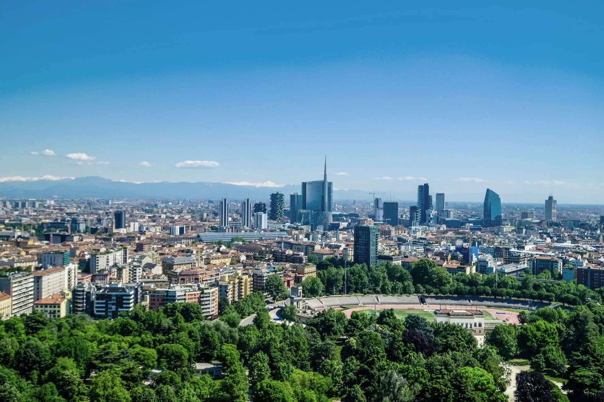 Vue aérienne de la ville de Milan
