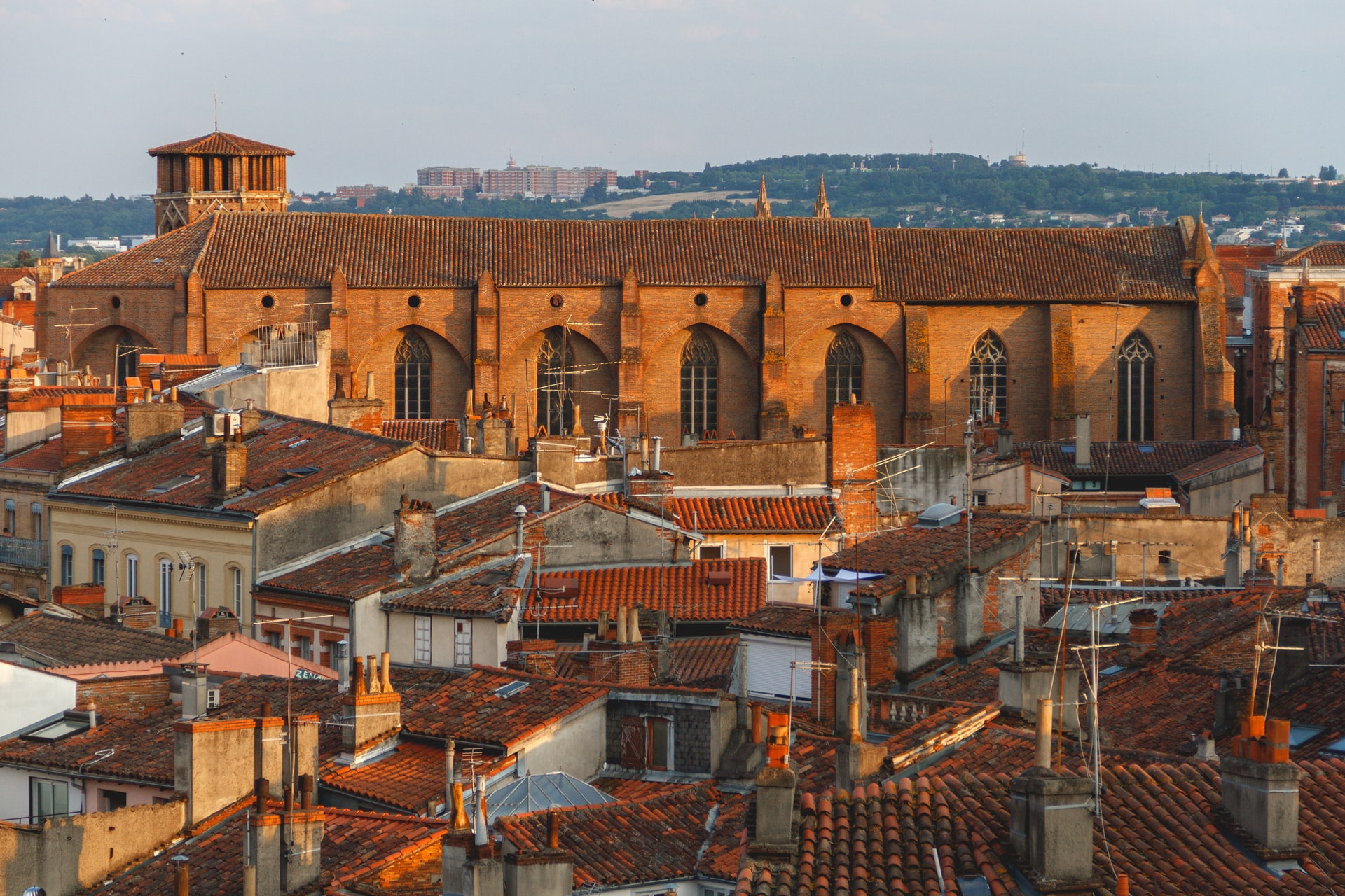 Vue aérienne de la cathédrale de Toulouse