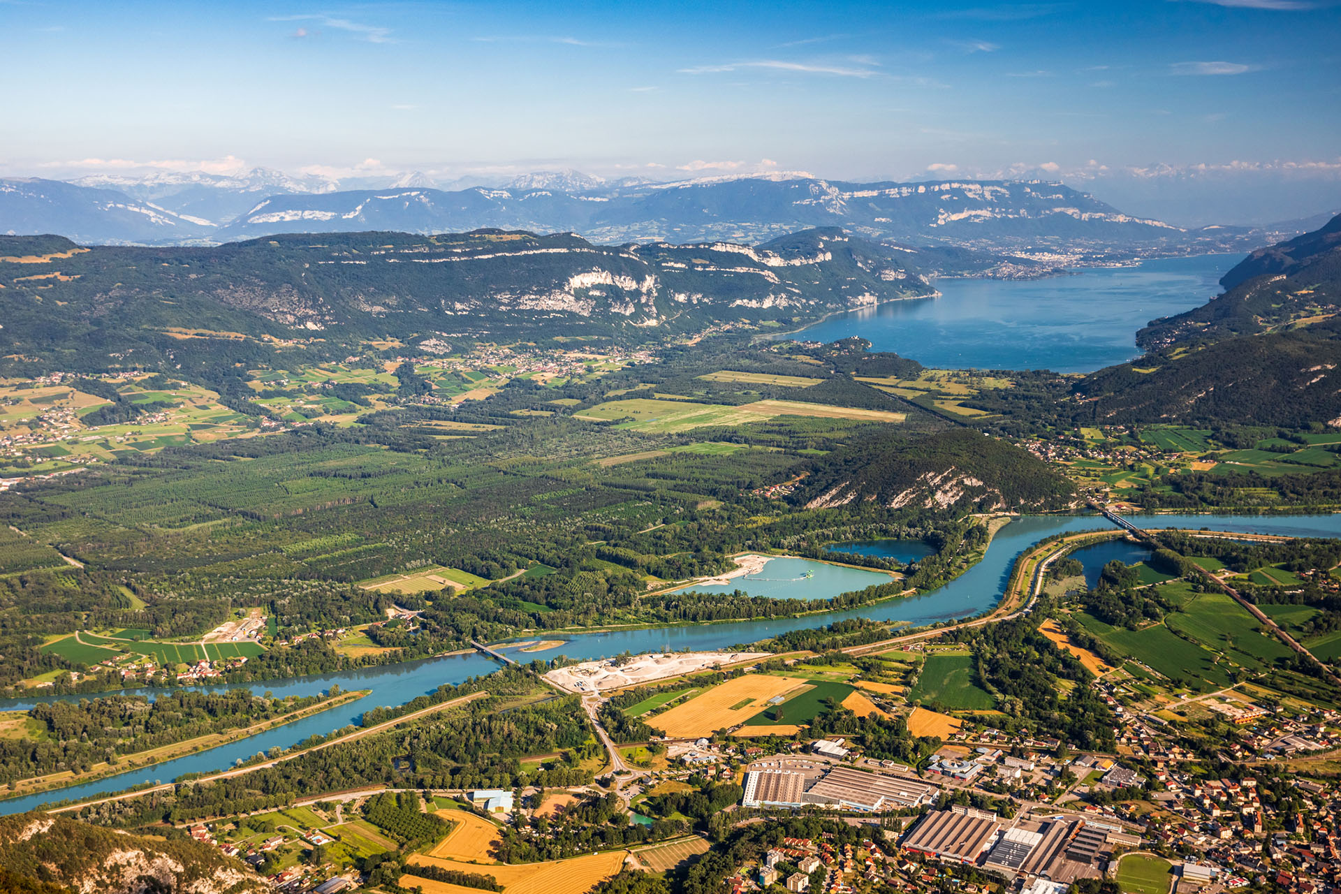 Vue aérienne de la Plaine de l'Ain