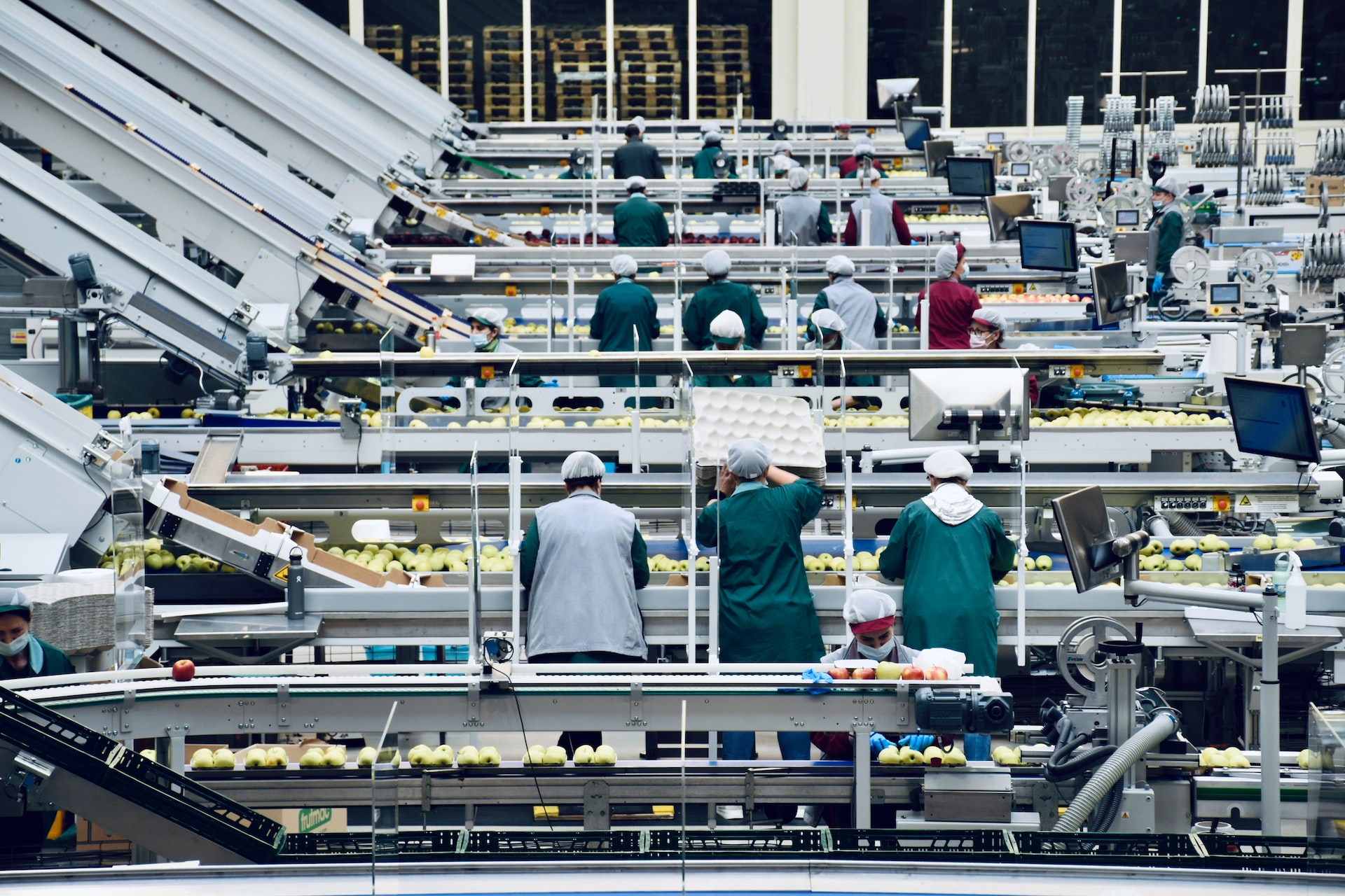 Ligne de production dans une usine agroalimentaire