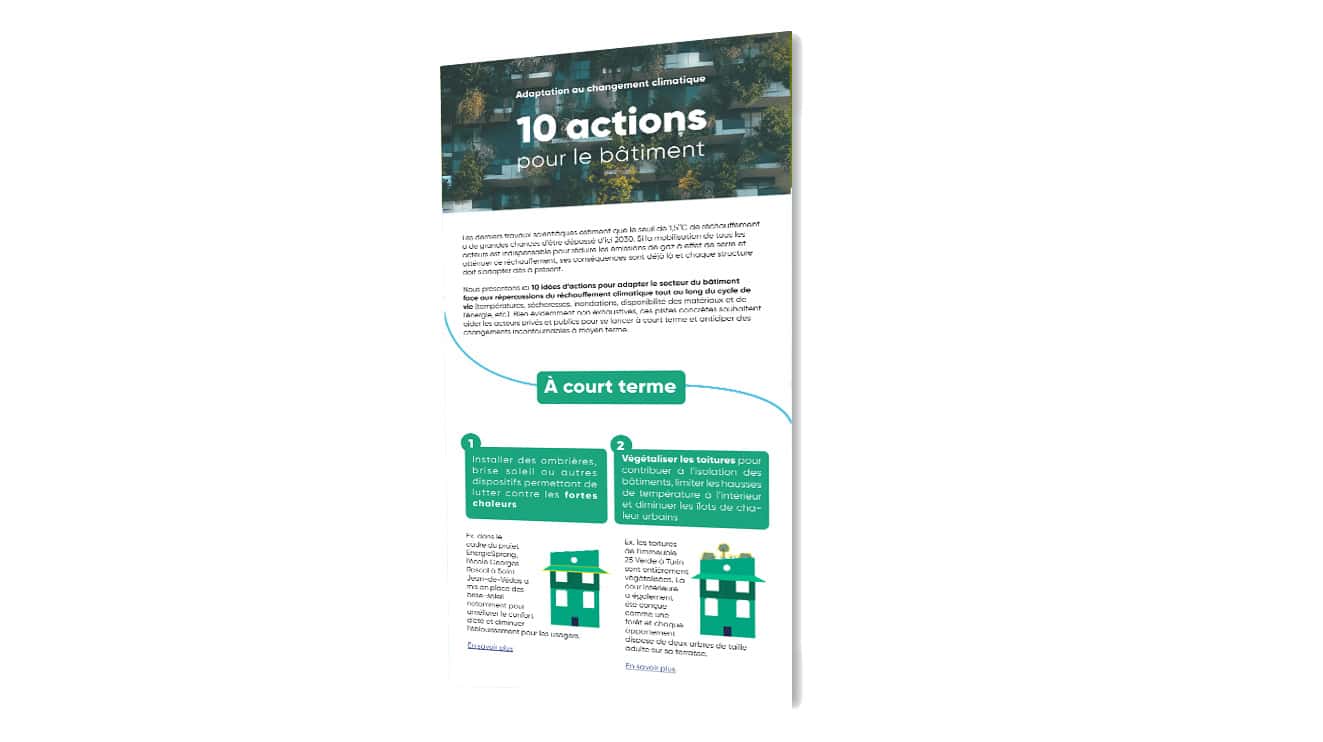 Aperçu de l'infographie adaptation du bâtiment au changement climatique