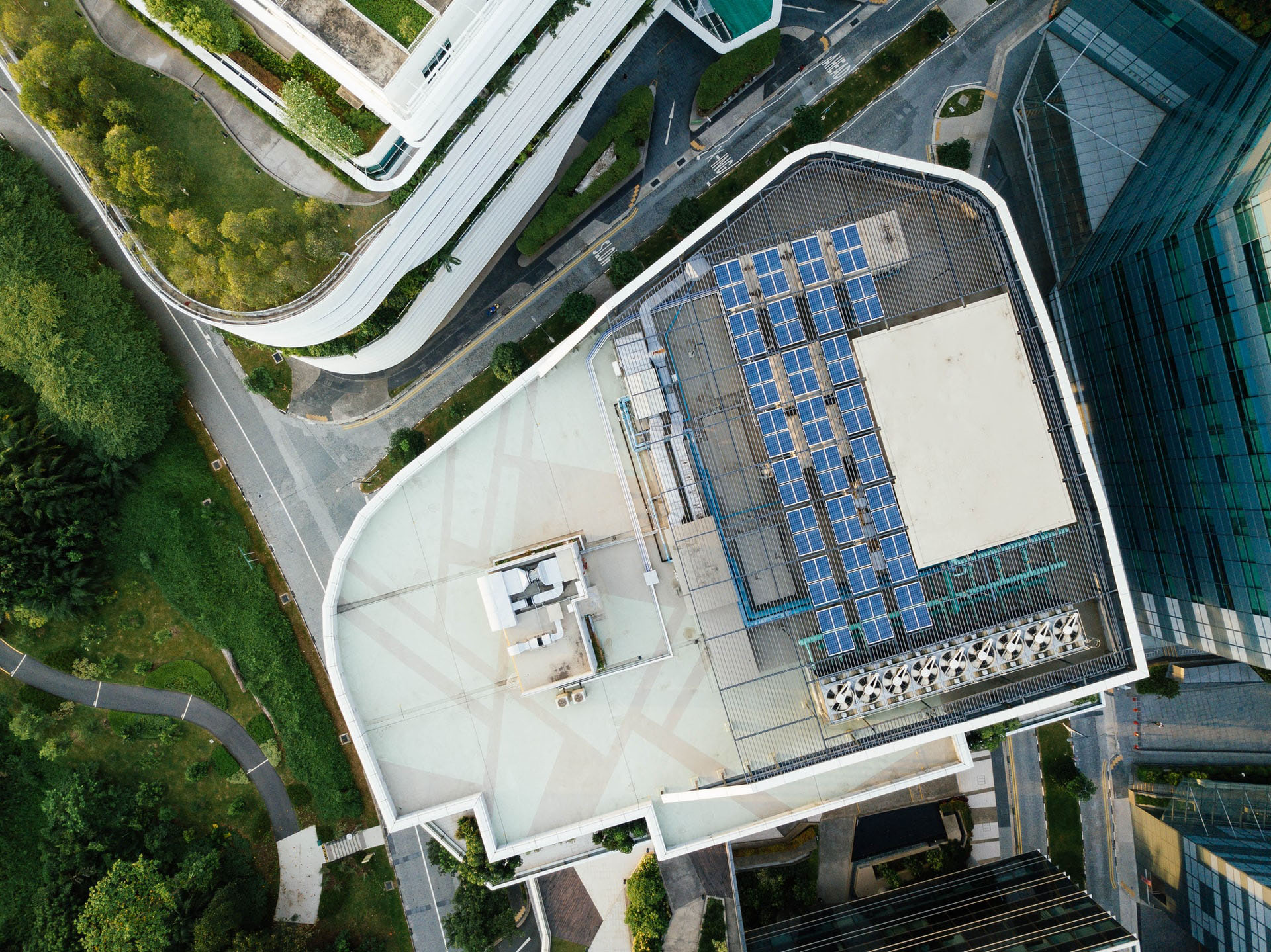 Vue aérienne d'un immeuble